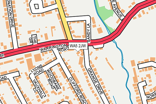 WA5 2JW map - OS OpenMap – Local (Ordnance Survey)