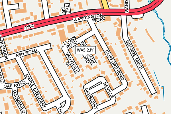 WA5 2JY map - OS OpenMap – Local (Ordnance Survey)