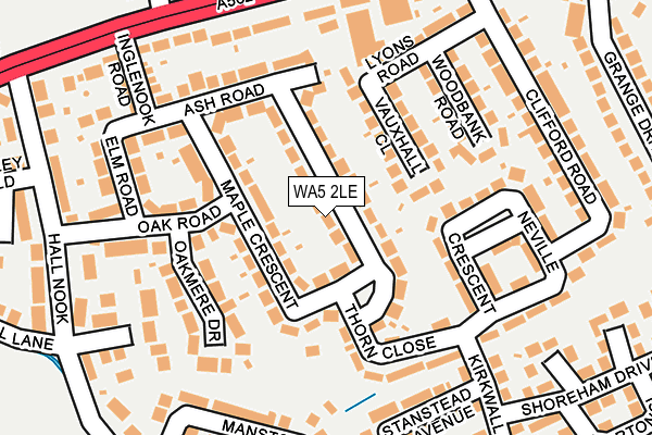 WA5 2LE map - OS OpenMap – Local (Ordnance Survey)