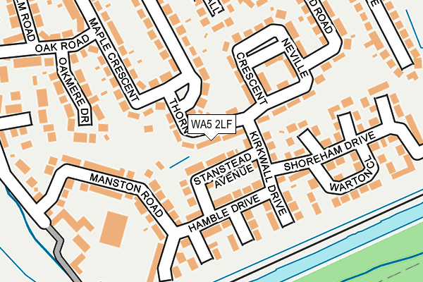 WA5 2LF map - OS OpenMap – Local (Ordnance Survey)