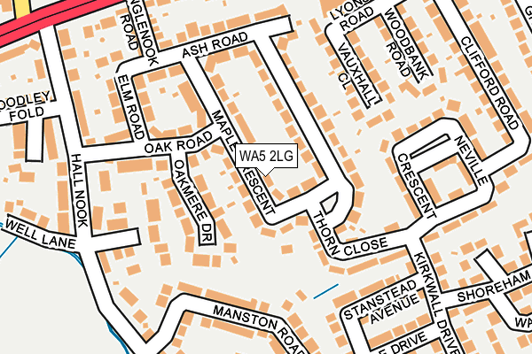 WA5 2LG map - OS OpenMap – Local (Ordnance Survey)