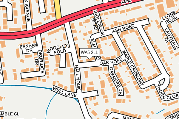 WA5 2LL map - OS OpenMap – Local (Ordnance Survey)