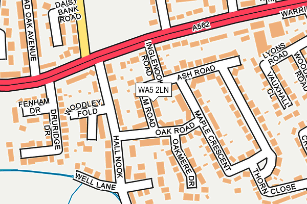 WA5 2LN map - OS OpenMap – Local (Ordnance Survey)