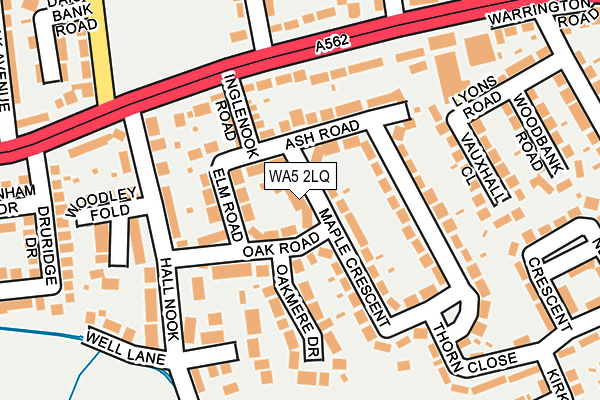 WA5 2LQ map - OS OpenMap – Local (Ordnance Survey)