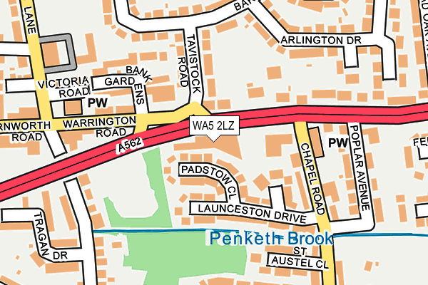 WA5 2LZ map - OS OpenMap – Local (Ordnance Survey)