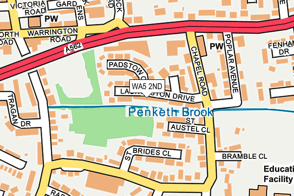 WA5 2ND map - OS OpenMap – Local (Ordnance Survey)