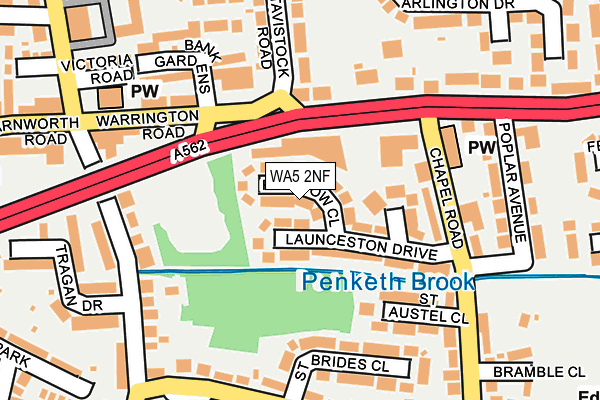 WA5 2NF map - OS OpenMap – Local (Ordnance Survey)