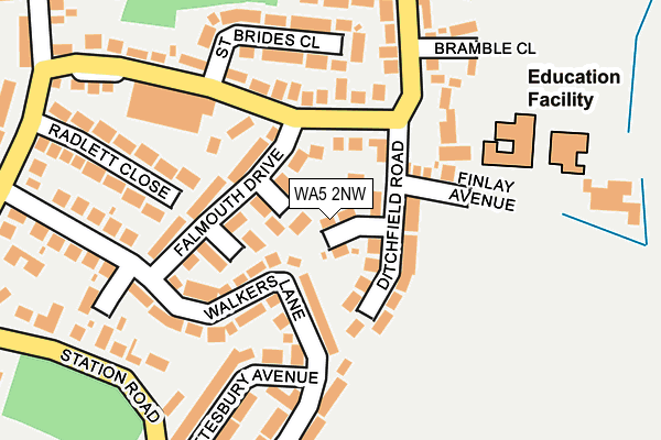 WA5 2NW map - OS OpenMap – Local (Ordnance Survey)