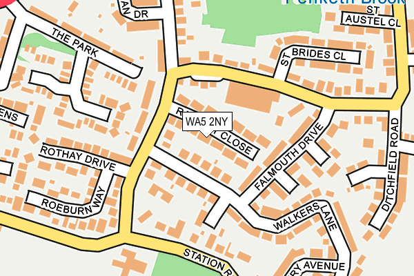 WA5 2NY map - OS OpenMap – Local (Ordnance Survey)