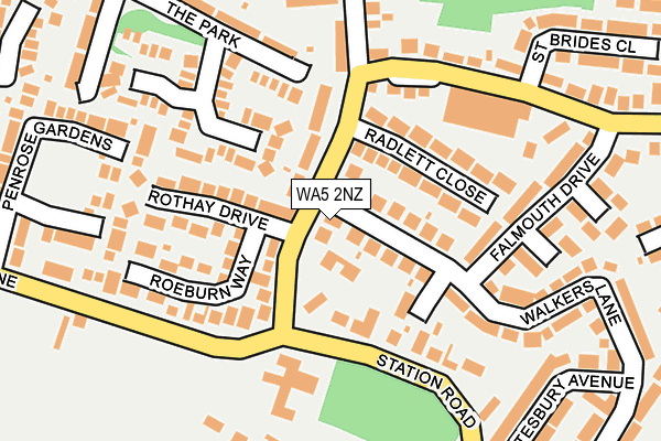 WA5 2NZ map - OS OpenMap – Local (Ordnance Survey)