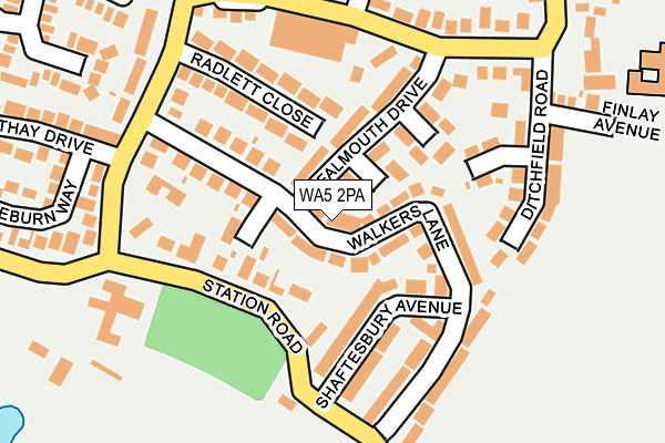 WA5 2PA map - OS OpenMap – Local (Ordnance Survey)