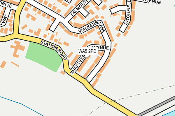 WA5 2PD map - OS OpenMap – Local (Ordnance Survey)