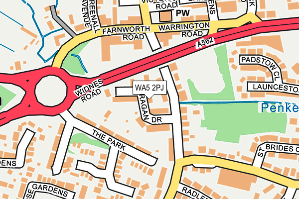 WA5 2PJ map - OS OpenMap – Local (Ordnance Survey)
