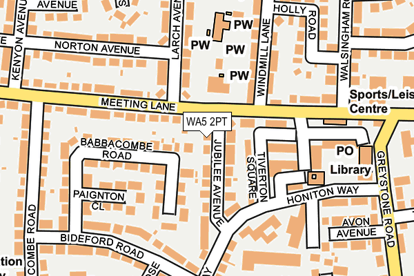 WA5 2PT map - OS OpenMap – Local (Ordnance Survey)