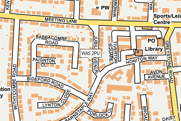 WA5 2PU map - OS OpenMap – Local (Ordnance Survey)