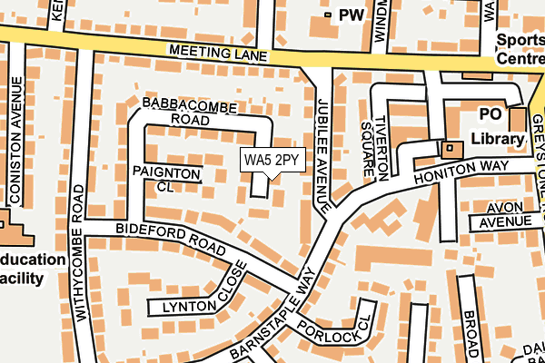 WA5 2PY map - OS OpenMap – Local (Ordnance Survey)