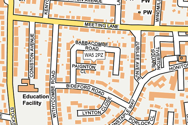 WA5 2PZ map - OS OpenMap – Local (Ordnance Survey)