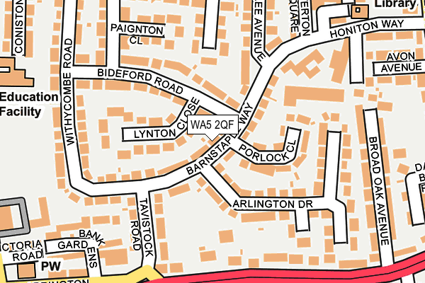 WA5 2QF map - OS OpenMap – Local (Ordnance Survey)