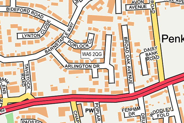 WA5 2QG map - OS OpenMap – Local (Ordnance Survey)