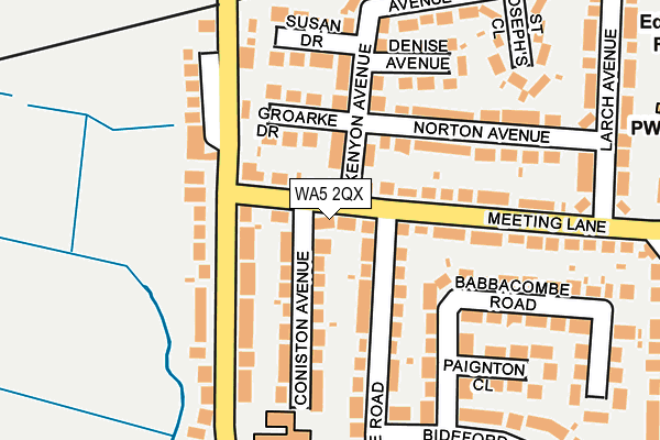 WA5 2QX map - OS OpenMap – Local (Ordnance Survey)