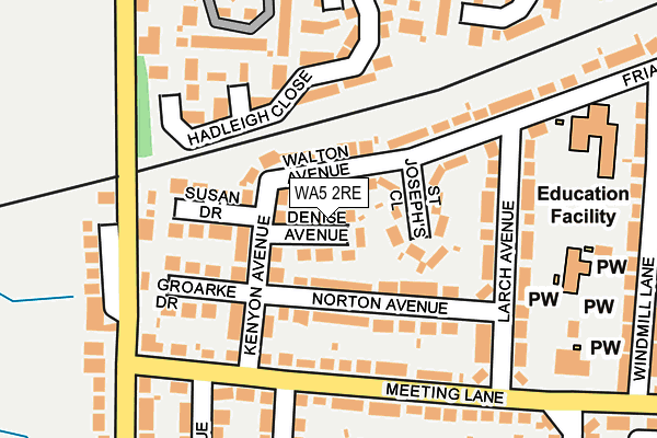 WA5 2RE map - OS OpenMap – Local (Ordnance Survey)
