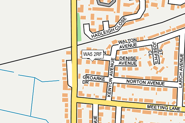 WA5 2RF map - OS OpenMap – Local (Ordnance Survey)