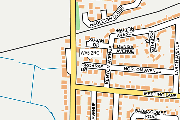WA5 2RG map - OS OpenMap – Local (Ordnance Survey)