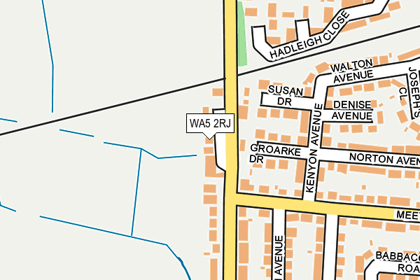 WA5 2RJ map - OS OpenMap – Local (Ordnance Survey)