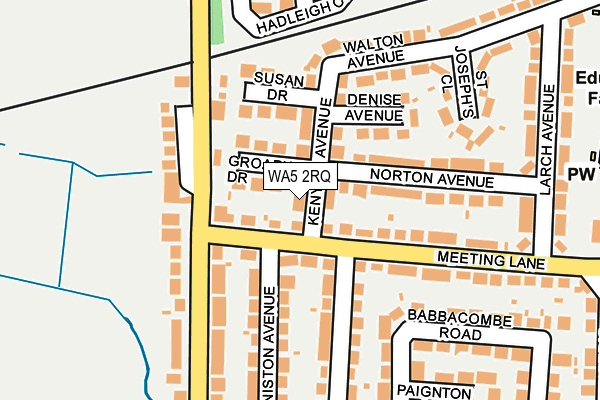 WA5 2RQ map - OS OpenMap – Local (Ordnance Survey)