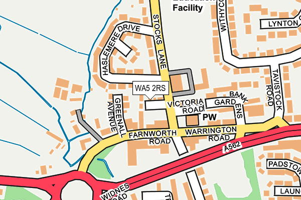 WA5 2RS map - OS OpenMap – Local (Ordnance Survey)