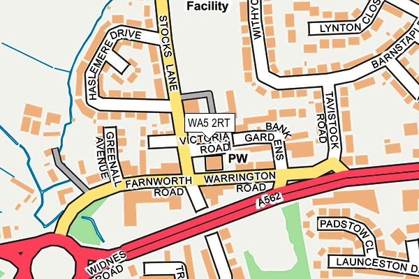 WA5 2RT map - OS OpenMap – Local (Ordnance Survey)