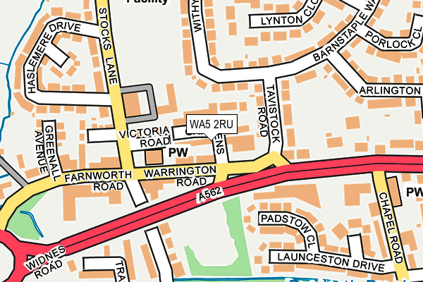 WA5 2RU map - OS OpenMap – Local (Ordnance Survey)