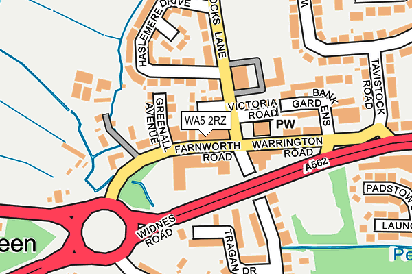 WA5 2RZ map - OS OpenMap – Local (Ordnance Survey)
