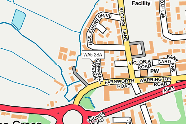 WA5 2SA map - OS OpenMap – Local (Ordnance Survey)