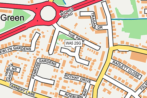 WA5 2SG map - OS OpenMap – Local (Ordnance Survey)