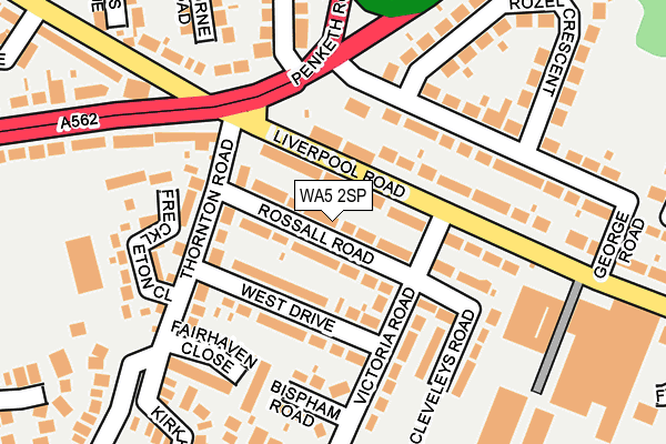 WA5 2SP map - OS OpenMap – Local (Ordnance Survey)