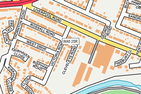 WA5 2SR map - OS OpenMap – Local (Ordnance Survey)