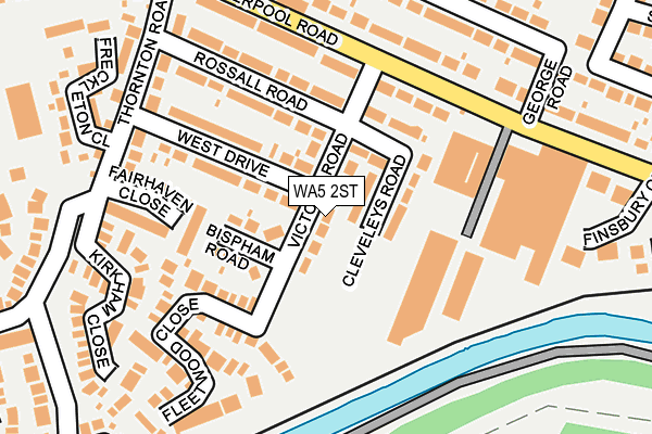 WA5 2ST map - OS OpenMap – Local (Ordnance Survey)