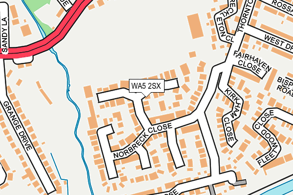 WA5 2SX map - OS OpenMap – Local (Ordnance Survey)