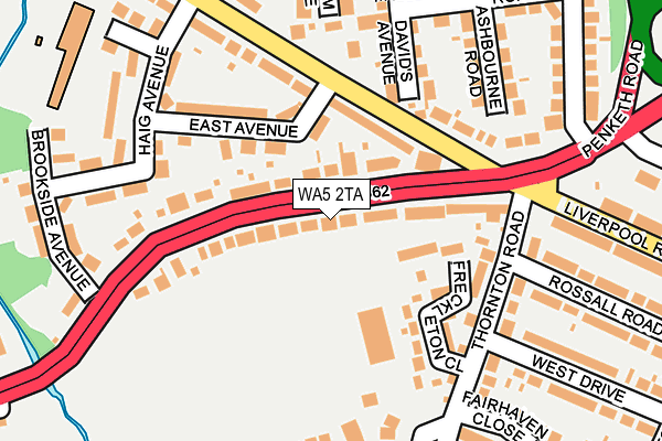 WA5 2TA map - OS OpenMap – Local (Ordnance Survey)