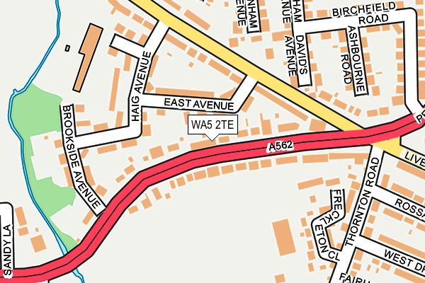 WA5 2TE map - OS OpenMap – Local (Ordnance Survey)