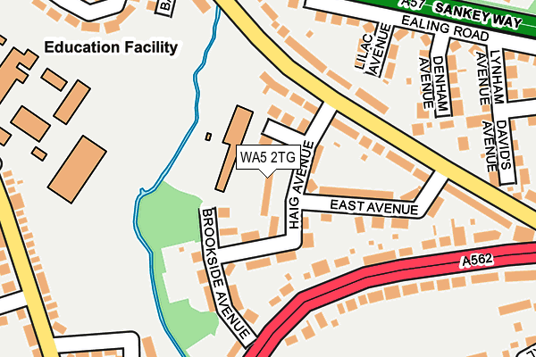 WA5 2TG map - OS OpenMap – Local (Ordnance Survey)