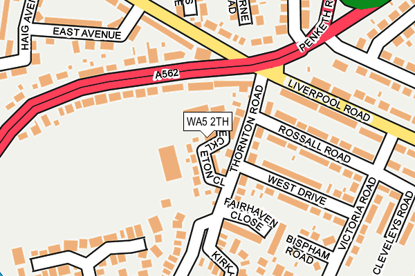 WA5 2TH map - OS OpenMap – Local (Ordnance Survey)