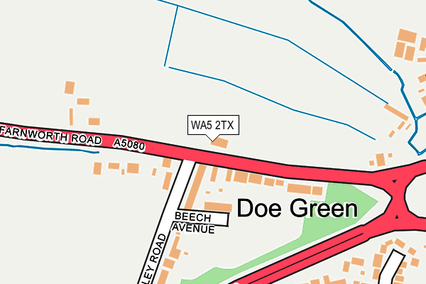 WA5 2TX map - OS OpenMap – Local (Ordnance Survey)
