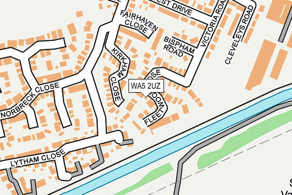 WA5 2UZ map - OS OpenMap – Local (Ordnance Survey)