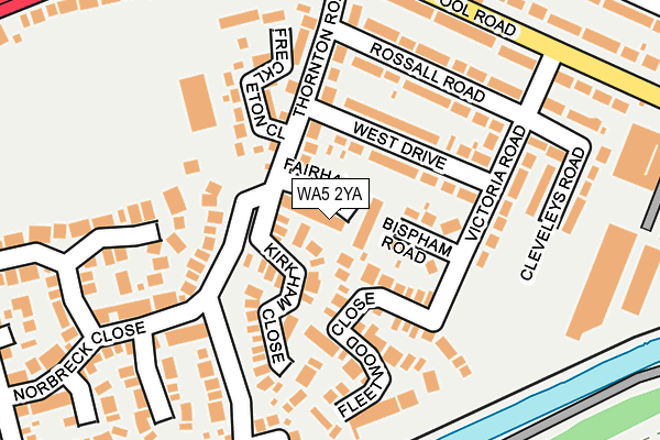 WA5 2YA map - OS OpenMap – Local (Ordnance Survey)