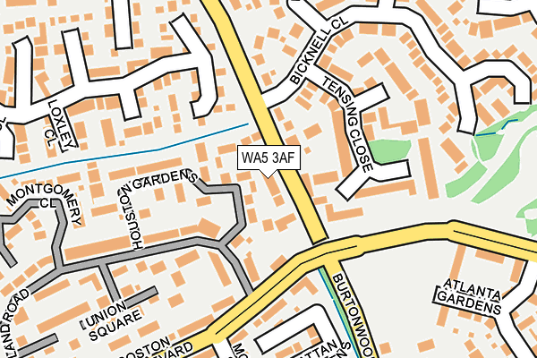 WA5 3AF map - OS OpenMap – Local (Ordnance Survey)