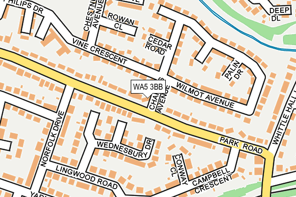 WA5 3BB map - OS OpenMap – Local (Ordnance Survey)