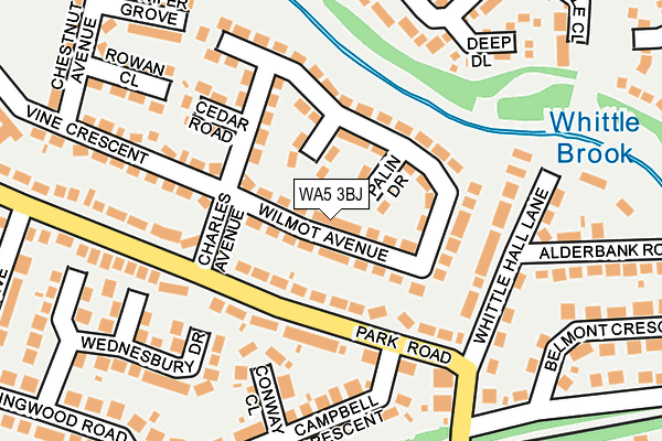 WA5 3BJ map - OS OpenMap – Local (Ordnance Survey)