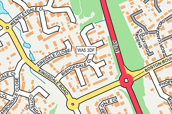 WA5 3DF map - OS OpenMap – Local (Ordnance Survey)